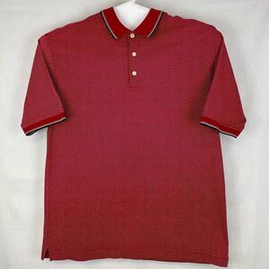 Dockers Shirt‎ Mens Large Short Sleeve Golf Polo Mercerized Cotton Red White